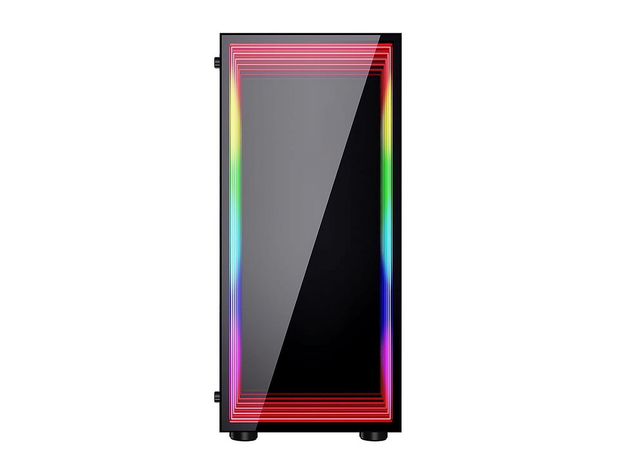 Bluegears  Bgears b-Optillusion Gaming PC ATX case, Special Optical Illusion ARGB Front Panel, Tempered Glass Side. USB3.0, Support up to EATX Motherboard. Fan Not Included.