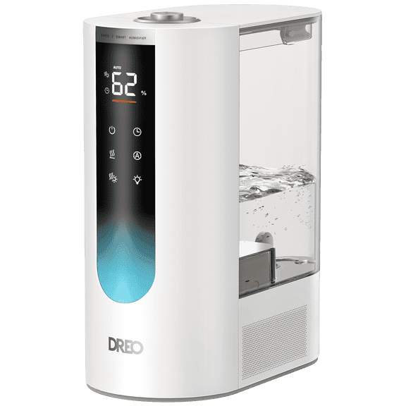 DREO 6L Humidifier for Large Room, 60H Runtime Warm & Cool Mist Humidifier, Heats in 5 Minutes, 12H Timer, Precise Humidity with Dynamic RGB, Top Fill Humidifier for Home, Bedroom, Plants