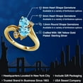 thumbnail image 2 of Gem Stone King 18K Yellow Gold Plated Silver Swiss Blue Topaz and White Lab Grown Diamond Ring for Women (1.93 Cttw, Heart Shape 6MM, Gemstone November Birthstone, Available in Size 5, 6, 7, 8, 9), 2 of 6