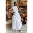 thumbnail image 4 of Vestidos de verano 2024, cuello alto, sin mangas, con recortes, vestidos largos blancos, corte en A, elegantes, bolsillos, informales, para fiesta, vestido largo calado, 4 of 4