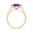 thumbnail image 2 of ANGARA Natural 3.2 Ct. Amethyst with Diamond Halo Ring in 14K Yellow Gold for Women (Ring Size: 8.5), 2 of 8
