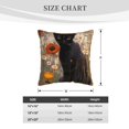 thumbnail image 2 of KLL Black Cat in Wildflowers Decorative Throw Pillow Covers Velvet Soft for Couch Sofa Bedroom Living Room Outdoor (No pillow core)- 16"x16", 2 of 5