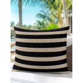 thumbnail image 6 of Outdoor Pillows Waterproof, Black Striped Bedding Throw Pillows with Insert for Couch Sofa Bed, Farmhouse Country Minimalist Brown Stripes 16x16 Inch Pillowcases Decorative Patio Pillow Set of 1, 6 of 8