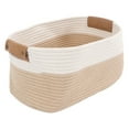 thumbnail image 4 of Cotton Rope Basket Large Capacity Multifunction Rope Woven Blanket Basket with Handle for Laundry Toy Organizing Type 1, 4 of 5