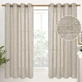 thumbnail image 1 of Natural Linen Curtains Long for Living Room Bedroom Groet Top Light Filtering Privacy Linen Textu Window Semi Sheer Drapes Panels x Natural, 1 of 7