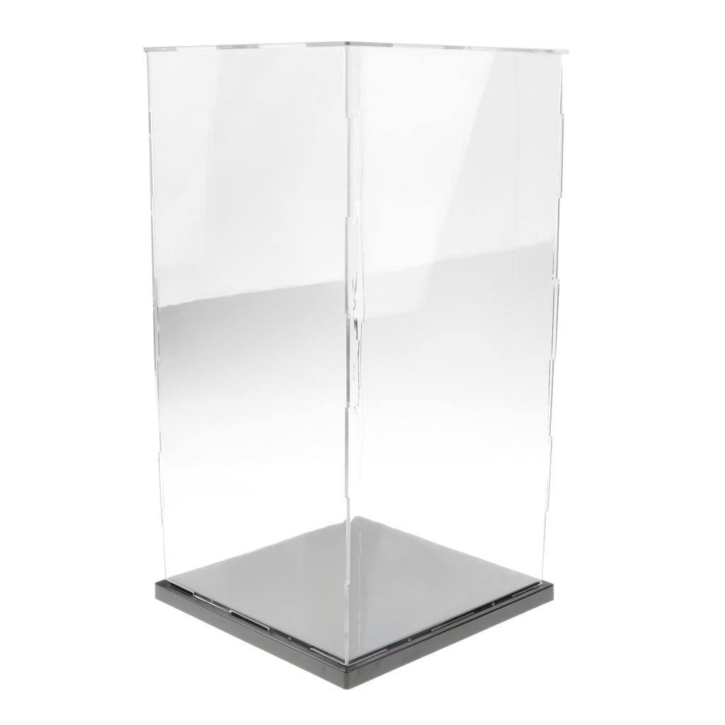 19x15x37cm Acrylic Model Display Case with Plastic Base Clear Show Box 