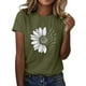 thumbnail image 1 of Gibobby Playera de Verano para Mujer Camiseta de verano de girasol para mujer, blusa holgada de talla grande, camisetas casuales gráficas de manga corta(Verdemilitary,CH), 1 of 5