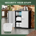 thumbnail image 7 of SUNCROWN Metal Storage Cabinet with Lock, 36" Metal Locking Cabinet with Doors and 2 Adjustable Shelves, Small Lockable Steel Cabinets for Office,Garage, Home, School (Black Grey), 7 of 7