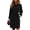 Black, variant on Women’s Wool Blend Trench Coat Winter Open Front Notch Lapel Midi Belted Parka Pea Coat