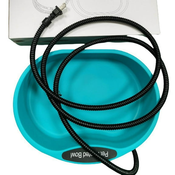 YUANZI 3.7L Extra Large Heated Water Bowl for Outdoor, 35W Thermostatic Control Heating Pet Bowl Dog Gifts with 6.6Ft Bite-Proof Cord for Winter Dogs Cats Chickens Squirrels