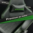 thumbnail image 4 of Gtplayer Pro Gaming Chair with Footrest, Dual Bluetooth 5.1 Speakers PVC Leather Recliner, Green, 4 of 9