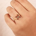 thumbnail image 5 of Pear Garnet And Emerald Dalicate Handmade Ring, Prong Set Stacking Band Ring, 925 Starling Silver Vintage Ring, January And May Birthstone Jewelry, Cocktail Party And Daily Weare Jewelry,, 5 of 5
