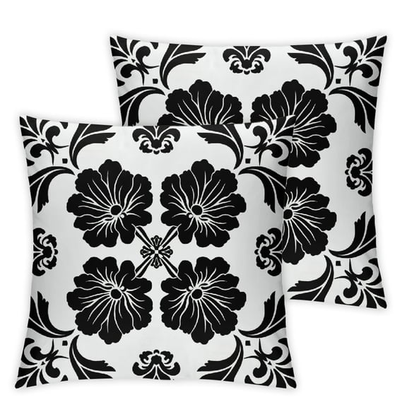 BANET  Pillowcases Set of 2 Standard Size Floral Printed Pillow Cases Soft Breathable Pillowcase Decorative Pillow Cover 12x12in