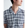 thumbnail image 5 of Free Assembly Men's Plaid Cotton Dobby Camp Shirt with Short Sleeves, Sizes XS-3XL, 5 of 8