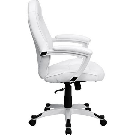 flash furniture mid-back leather executive office chair with arms flash furniture mid-back leather executive office chair with arms