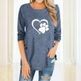 thumbnail image 2 of Fridja Womens O-Neck Irregular Button Long Sleeve Print Casual Top Blouse, 2 of 5