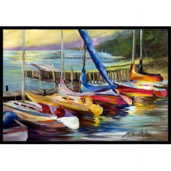 Sailboats At Sunset Indoor & Outdoor Mat- - 18 x 27 in.