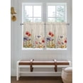 thumbnail image 7 of Half Window Curtain 36 Inches Long, Spring Floral Window Treatment Curtain Drapes, Colorful Summer Botanical Flowers Vintage Small Tier Curtains for Bathroom Over Sink, 27.5"x36", 2 Panels, 7 of 7