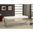 thumbnail image 2 of Pemberly Row 18.5" Contemporary Faux Leather Tufted Accent Bench in White, 2 of 5