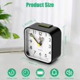 thumbnail image 2 of Reloj despertador analógico silencioso, reloj despertador matutino, reloj despertador de cuarzo de plástico, pequeño reloj despertador con pilas que no hace tictac, reloj despertador de viaje (negro) Sincero Electrónica, 2 of 5