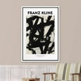 thumbnail image 3 of PixonSign Framed Canvas Print Wall Art Franz Kline Paint Stroke Landscape Abstract Shapes Illustrations Fine Art Decorative Minimalist Relax/Calm for Living Room, Bedroom, Office - 16"x24" White, 3 of 5