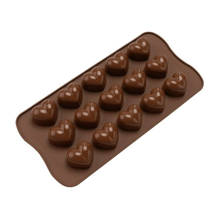 

15 Grids Chocolate Heart Shaped Mold Ice Cube Fondant Making Mould Tray Home Bakery Baking Tool