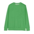 thumbnail image 4 of Women's Solid Color Crewneck Sweatshirt, Soft Stretchable Long Sleeve Pullover Top, Comfortable Casual Loungewear for Daily Wear, Fall Winter Basic Streetwear Essential with Regular Fit Green XXL, 4 of 9