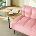 thumbnail image 6 of Jopath 54-Inch Modern 2-Seater Velvet Sofa with Backrest and 360° Rotating Side Table, Plush Cushions for Living Room Bedroom Apartment (Pink), 6 of 9