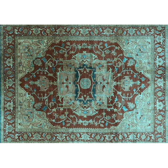 Ahgly Company Indoor Rectangle Persian Light Blue Traditional Area Rugs, 2' x 5'