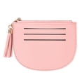 thumbnail image 1 of Cartera Cartera delgada para mujer, monedero de cuero, borlas, tarjetero con varias ranuras (rosa), 1 of 5