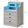 thumbnail image 2 of Afuhokles Nightstand Set of 2 with Charging Station and LED Lights, Night Stand with Hutch and Storage Drawers, Gray, 2 of 8