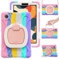 thumbnail image 4 of Case for Lenovo Tab One 8.7 inch/K9 TB305FU 2025, 360 Degree Rotating Hand Grip Shockproof Cover with Shoulder Strap, Colourful Pink, 4 of 7