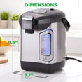 thumbnail image 2 of NutriChef Digital Water Boiler and Warmer - 3L/3.17 Qt Stainless Electric Hot Water Dispenser w/ LCD Display, Rotating Base, Keep Warm, Auto Shut Off, 2 of 7