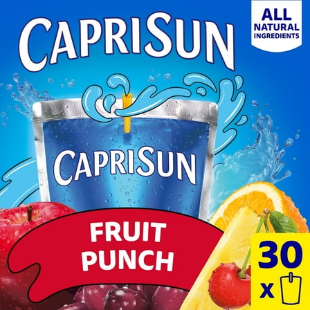 Capri Sun Fruit Punch flavored Juice Drink Blend, 30 ct Box, 6 fl oz Pouches
