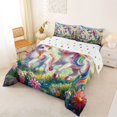 thumbnail image 2 of Manfei Pretty Unicorn Full Size Comforter Sets,Cute Flowers Pattern Bedding Comforter Set,Pink,Polkadot Reversible,3pcs,1 Comforter and 2 Pillowcases, 2 of 7