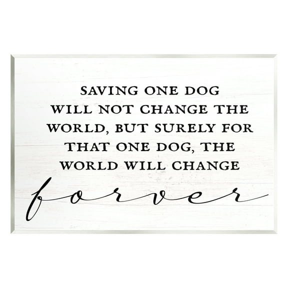 Stupell Industries Uplifting Rescue Dog Phrase Inspirational Painting Unframed Art Print Wall Art, 15 x 10