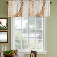 thumbnail image 3 of Vintage Giraffe Curtain Valances for Windows, Kitchen Valance Window Treatments Panel 2 Pack, Modern Art Animal Watercolor Rod Pocket Short Curtains for Bathroom Bedroom 42 x 18 Inch, 3 of 8