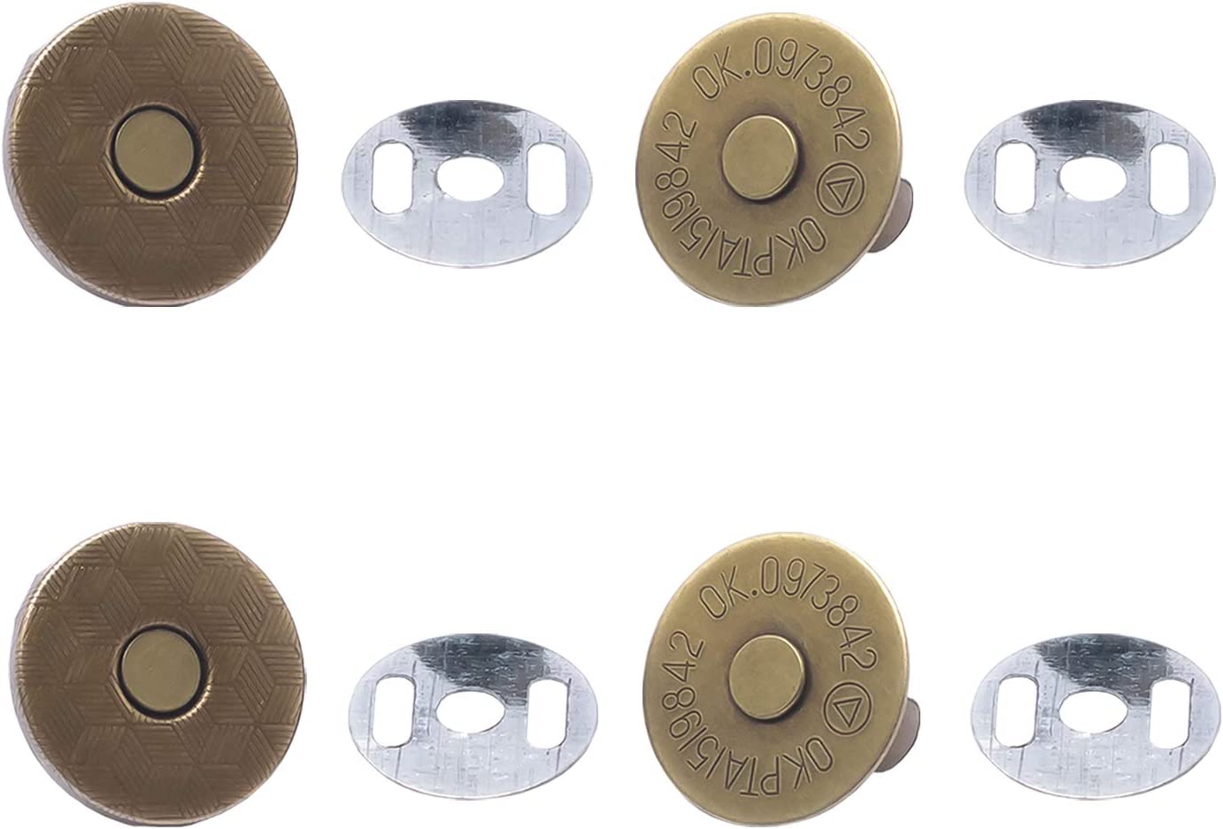 Trimming Shop Magnetic Clasp Metal Snap Fastener Button Closure 2 Backing  Washers 14mm Bronze, 10pcs