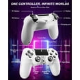 thumbnail image 4 of Wireless Gaming Controller Compatible with P4/Slim/Pro/PC, Game Controller with Dual Motor/6-Axis Gyro/Touch Pad - White, 4 of 6