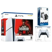 Sony PlayStation 5 Slim Disc Call of Duty Modern Warfare 3 Bundle with Extra Glacier White Controller and Surge Dual Controller Charge Dock