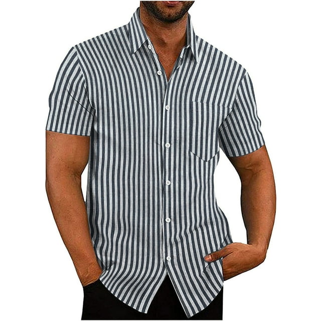 Designer Spring Summer Men's Casual Cotton Linen Solid Color Short ...