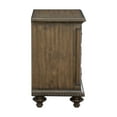 thumbnail image 4 of 3 Drawer Night Stand raditional Vintage Style Nightstand of 3 Drawers Metal Hardware Weathered Pecan Finish Classic Bedroom Furniture, 4 of 9