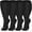 Black, variant on 4 Pairs Plus Size Compression Socks for Women & Men, Wide Calf 20-30mmhg for Circulation, Running, Nurse, Pregnant