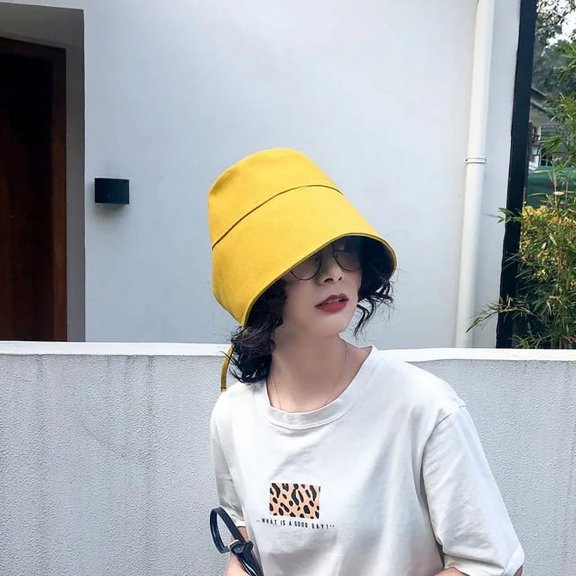 CoCopeanut New Summer Foldable Bucket Hat Foldable Fisherman Hat Women Soft Beach Big Wave Shade Fisherman Cap Fashion Solid Panama