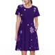 thumbnail image 1 of Balery Crystal Purple Snowflake Vestidos sueltos de manga corta para mujer, vestidos de verano 2025, vestidos casuales de corte A con vuelo., 1 of 6