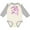 Natural and Heather, variant on Inktastic Dolphin-itely in Love- cute pink dolphin Boys or Girls Long Sleeve Baby Bodysuit