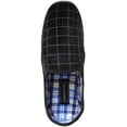 thumbnail image 6 of ABSOLUTE FOOTWEAR Mens Soft Velour Slippers/Indoor Shoes with Twin Gusset and Checked Design - Black - US 11, 6 of 7