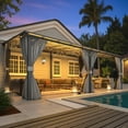 thumbnail image 2 of AECOJOY 20' x 12' Lean to Gazebo with Netting and Curtain Outdoor Hardtop Gazebo Aluminum Metal Pergola ​For Garden, Patio, Backyard-​Dark ​Gray, 2 of 8