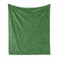 thumbnail image 1 of Saint Patricks Day Soft Flannel Fleece Blanket, Traditional Shamrock Leaves Irish Culture Spring Greeting Folk, Cozy Plush for Indoor and Outdoor Use, 50" x 60", Fern Green and White, by Ambesonne, 1 of 5