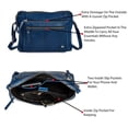 thumbnail image 3 of Bolso bandolera Wise Owl Accessories Small de piel azul, 3 of 7